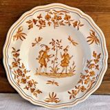 6 assiettes creuses Longchamp décor Moustier Olérys