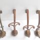 4 patères double bronze porte manteau chapeau ancienne