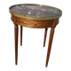 Mahogany hot water bottle table with brass net