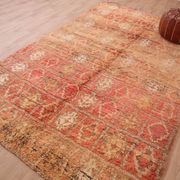 Peach Vintage Moroccan Rug 176 x 287 cm, Berber Wool Rug, Handmade Boho Rug