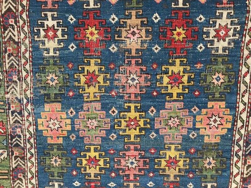 Old Handmade Caucasian rug - 79x119 cm