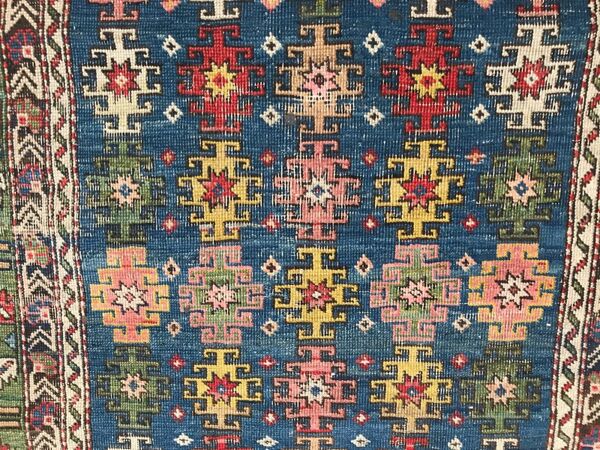 Tapis ancien caucasien Chirwan fait main - 79x119 cm