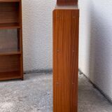 glass wall bookcase in vintage teak 1950