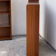 Bibliothèque murale vitrée en teck vintage 1950