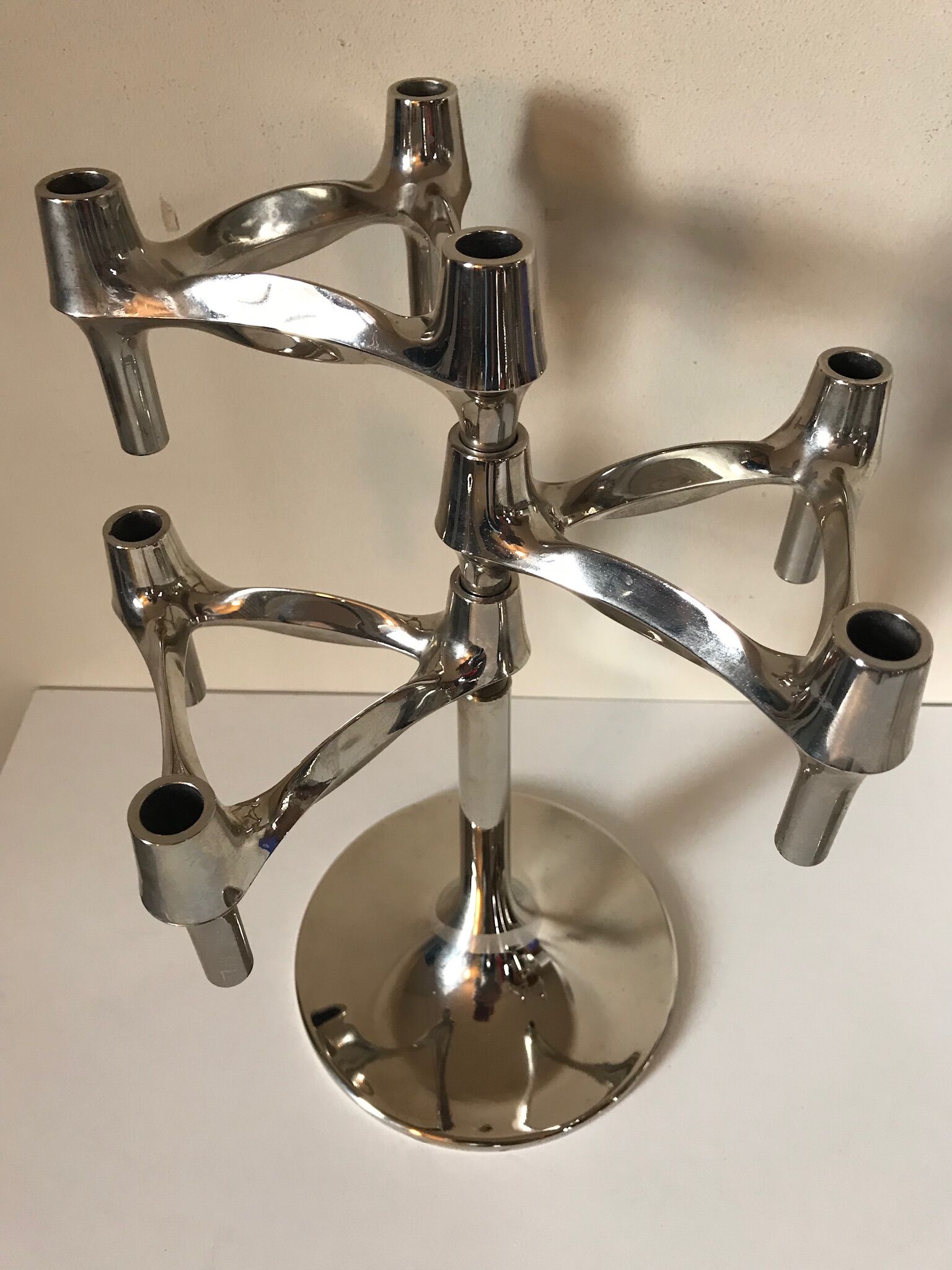 Paire de bougeoirs Nagel BFM de Ceasar Stoffi & Fritz design années 70