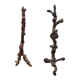 Pair of wooden floor lamps