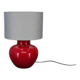 1970s Italian VeArt Glass Table Lamp with Fabric Lamp Shade