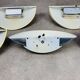 5 half moon brass wall lights Hollywood Regency style by Egoluce