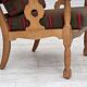 Fauteuil danois des années 1970, revêtement en laine verte, bois de chêne massif.
