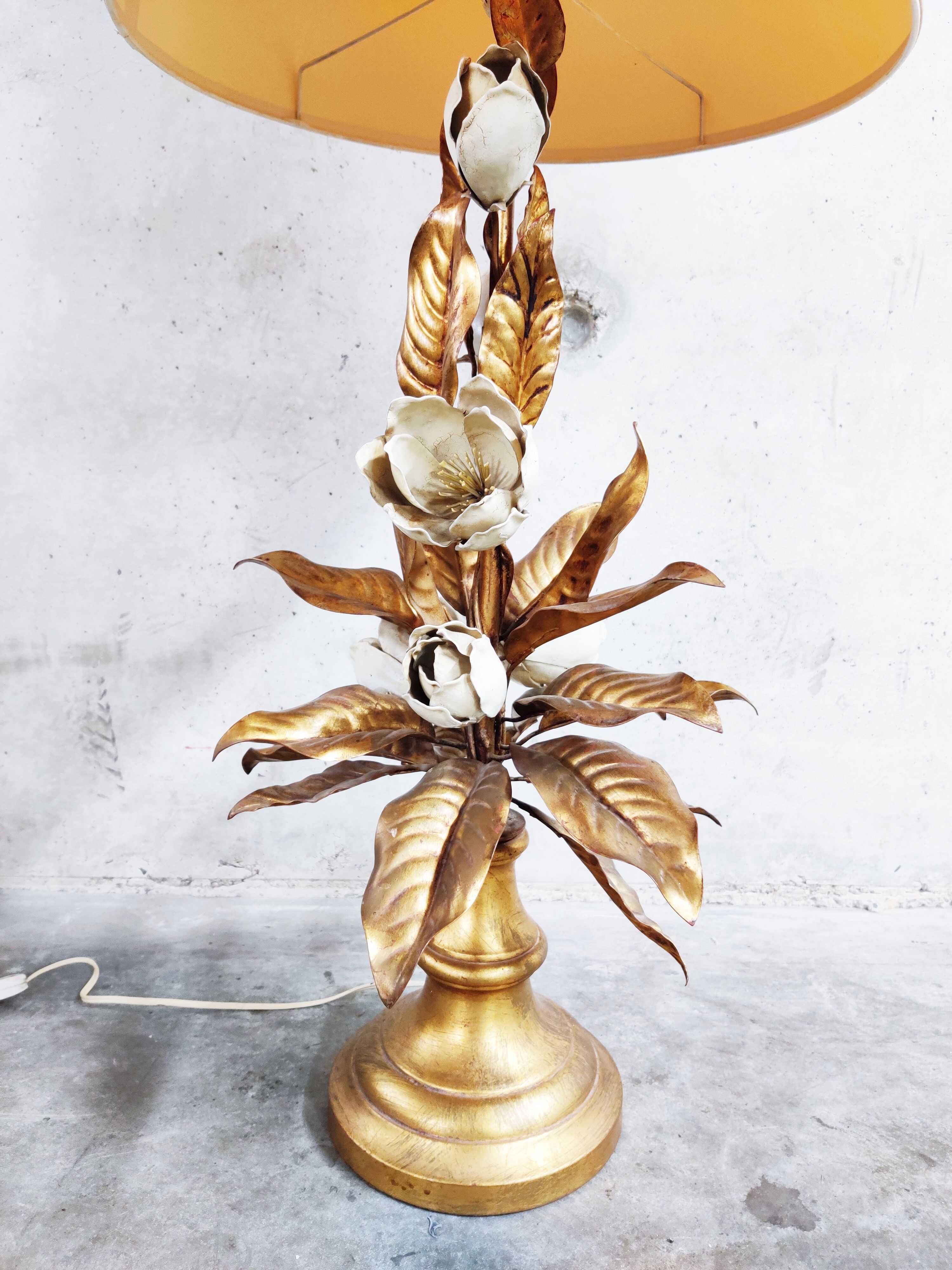 Vintage floral table lamp, 1960s