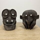 Pair of Asian theater masks