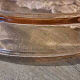 Serving dish with 2 pink glass compartments