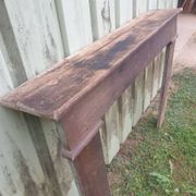 Country-style fireplace surround - stained poplar - late 19th century