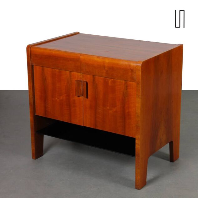 Commode en bois et opaline des années 1960