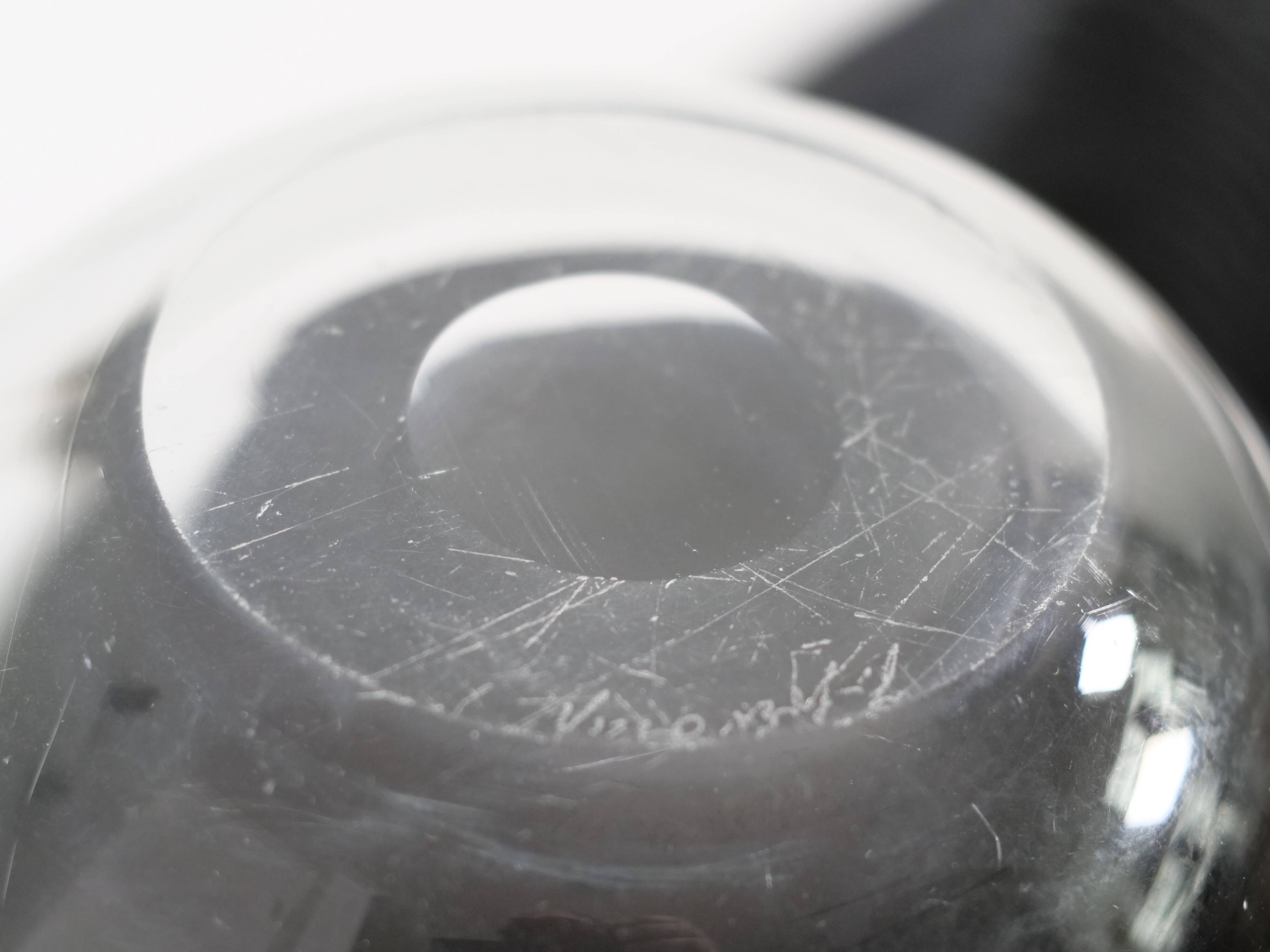 Scandinavian glass vase by Jo Johansfors signed Bengt Orup circa 1960