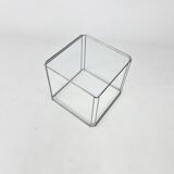 Table d'appoint en acier et verre de Max Sauze, années 1970