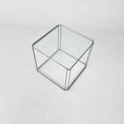 Table d'appoint en acier et verre de Max Sauze, années 1970