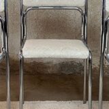 Reupholstered Chrome Stacking Chairs - 70s