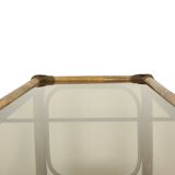 Vintage Boho Shelf Bookcase Bamboo and Smoked Glass 140cm