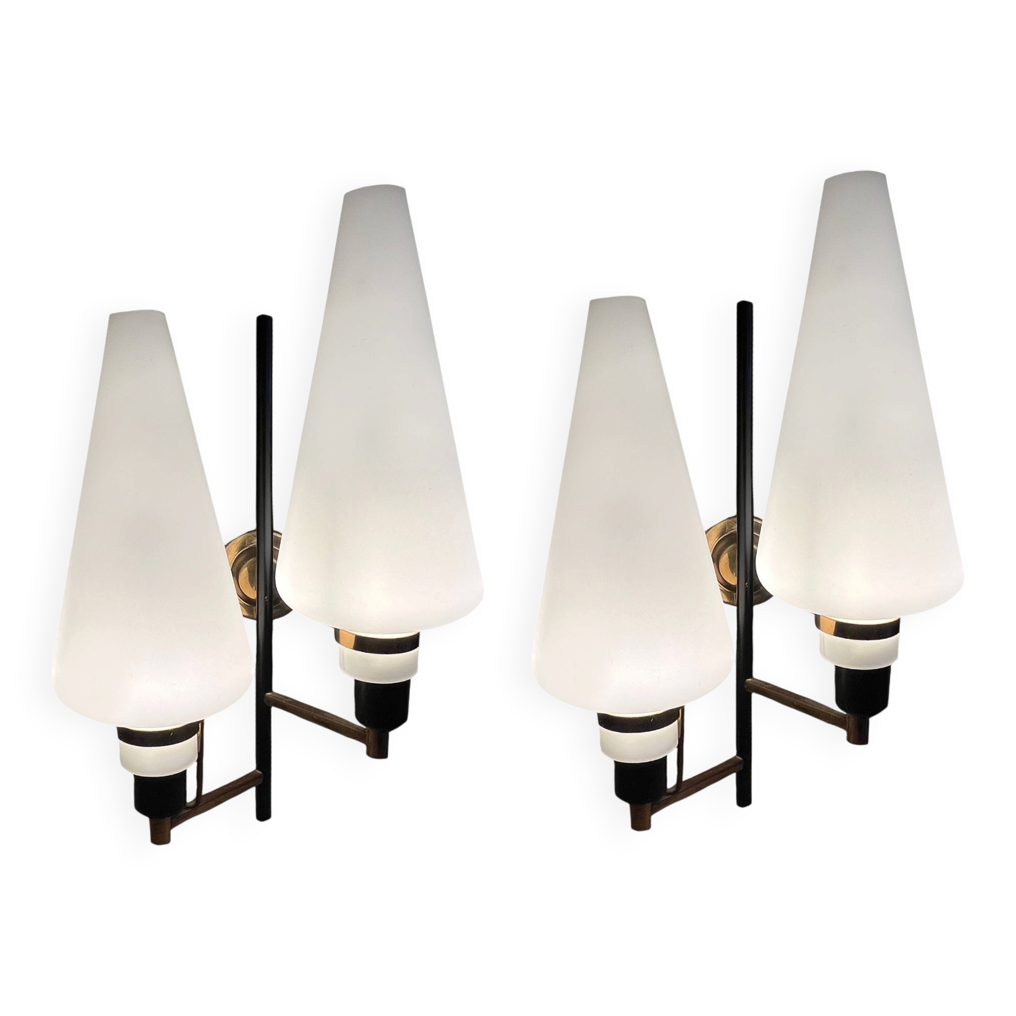 Pair of large Italian wall lights, 1950s
