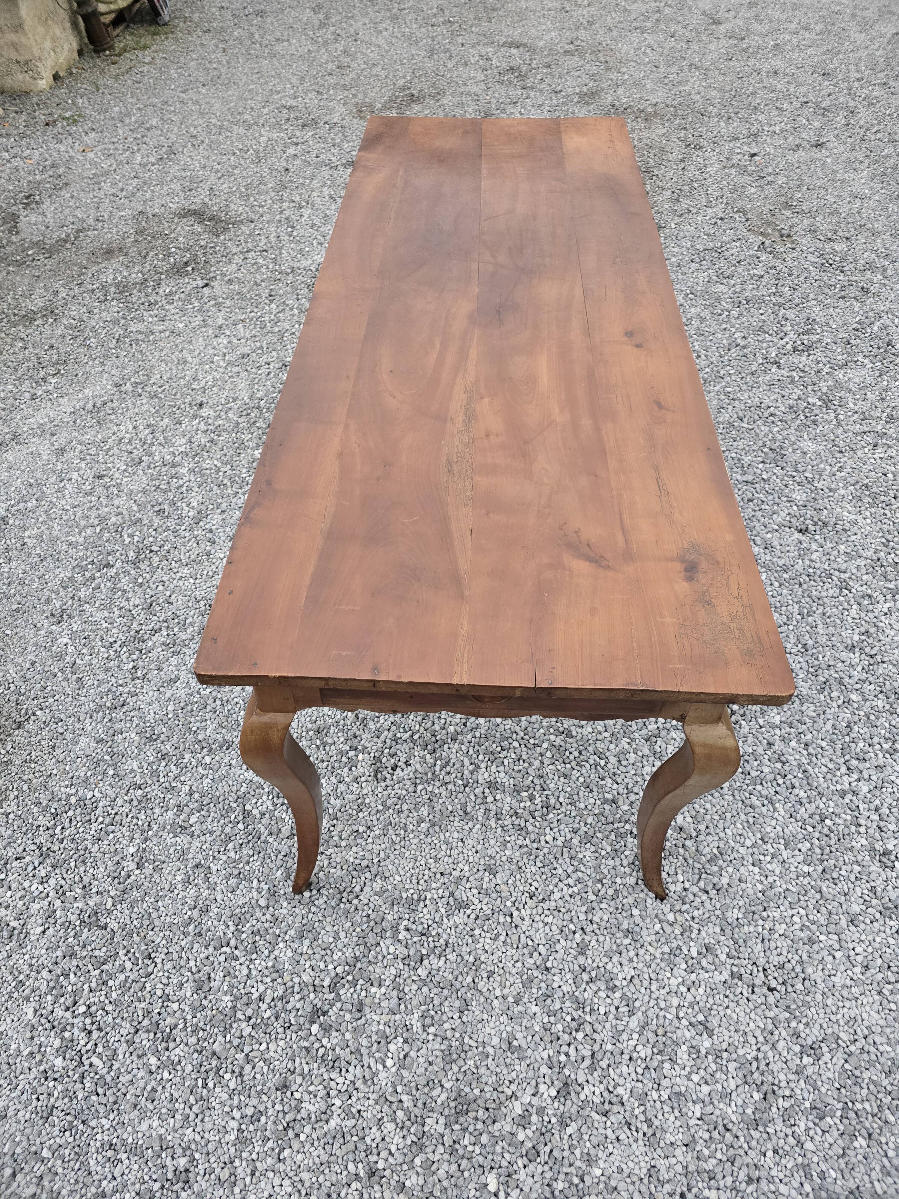 19th century solid cherry wood farmhouse table