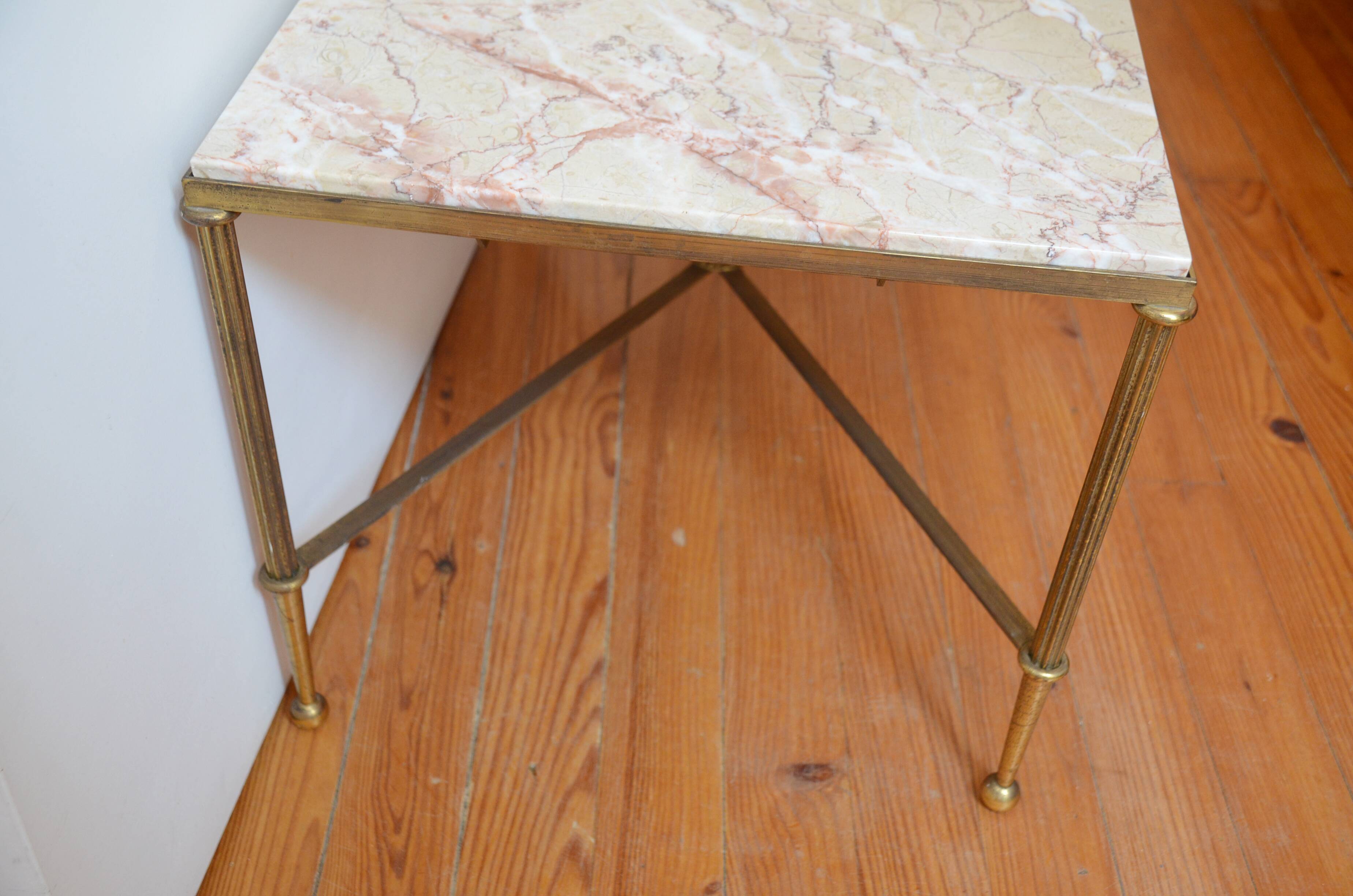 Marble and brass coffee table 60s