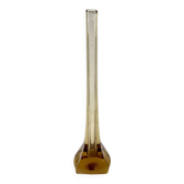 Vase soliflore en verre ambré, base à quatre lobes, années 1960-1970