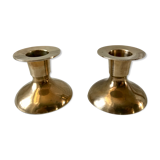 Duo of brass candle holders 20s