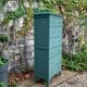 Old grey green high chest of drawers H160