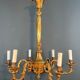 Bronze chandelier in Louis XVI style with 6 arms.