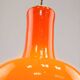 Mid-Century Italian Orange Glass and Brass Pendant Lamp