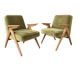 Paire de fauteuils Bunny 366  en velours Olive
