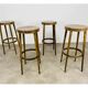 4 tabourets de bar baumann bois années 60 bistrot