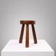 Rustic Wooden Stool with Handle, 1920s