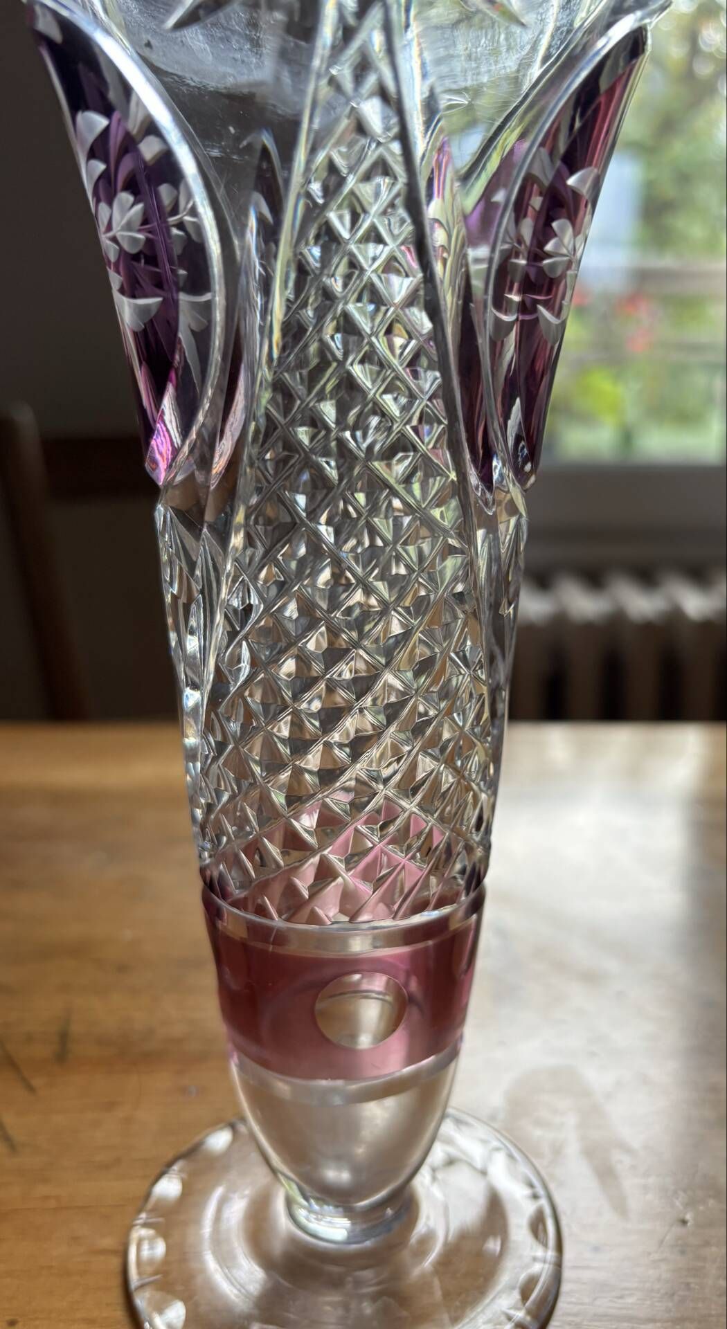 Bohemian crystal vase