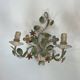Pair of Wall Lights with Floral Basket in Painted Sheet Metal. Italian Work. Circa 19.