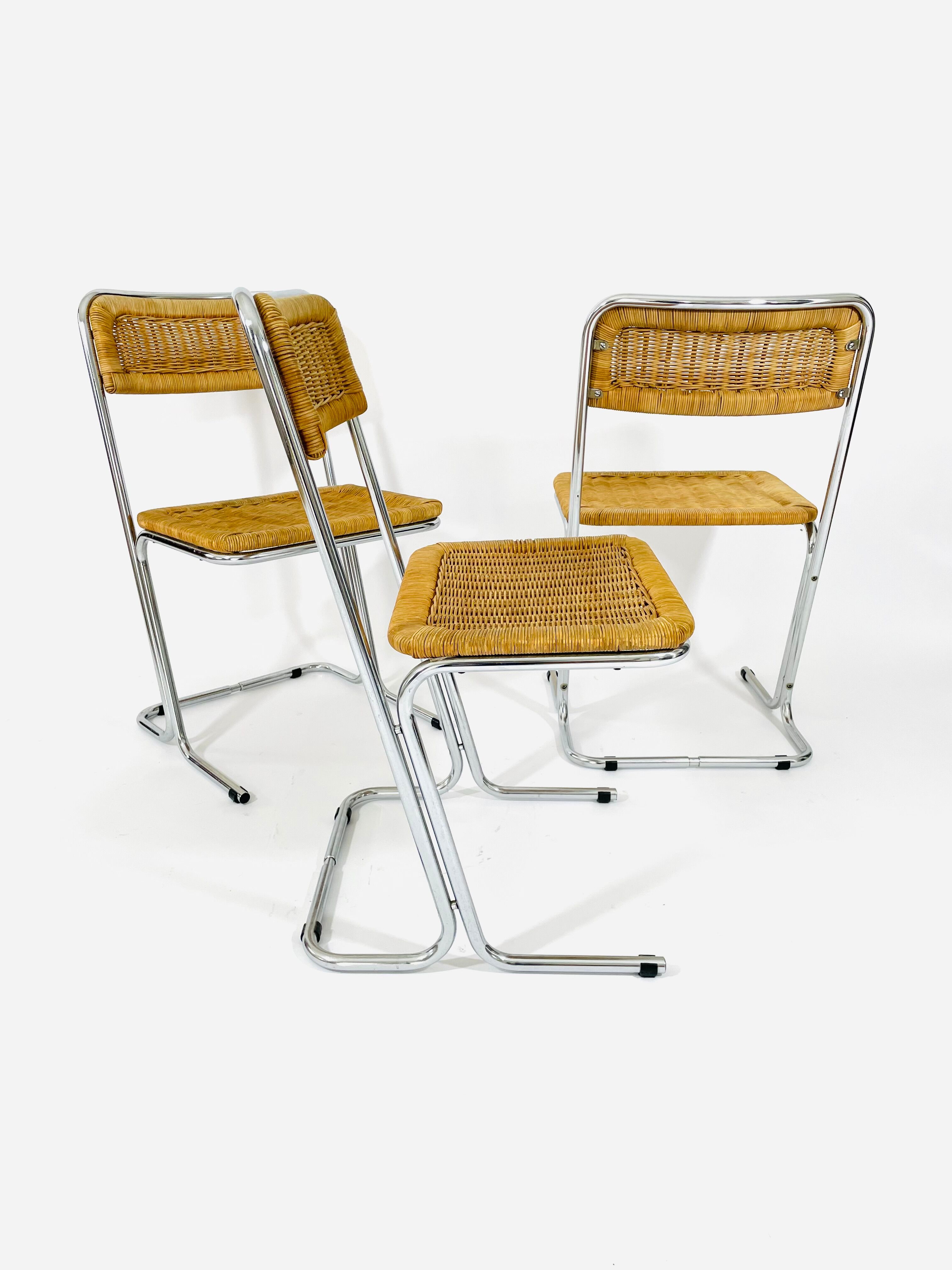 Bauhaus rattan chairs circa 1970
