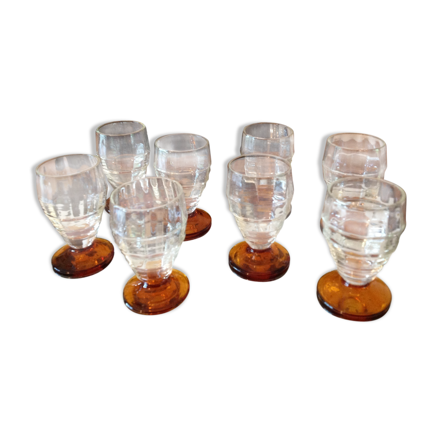 8 Art Deco rum glasses