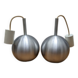Pair of ball pendant lights from the 70s