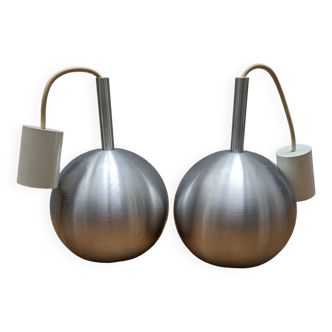 Pair of ball pendant lights from the 70s