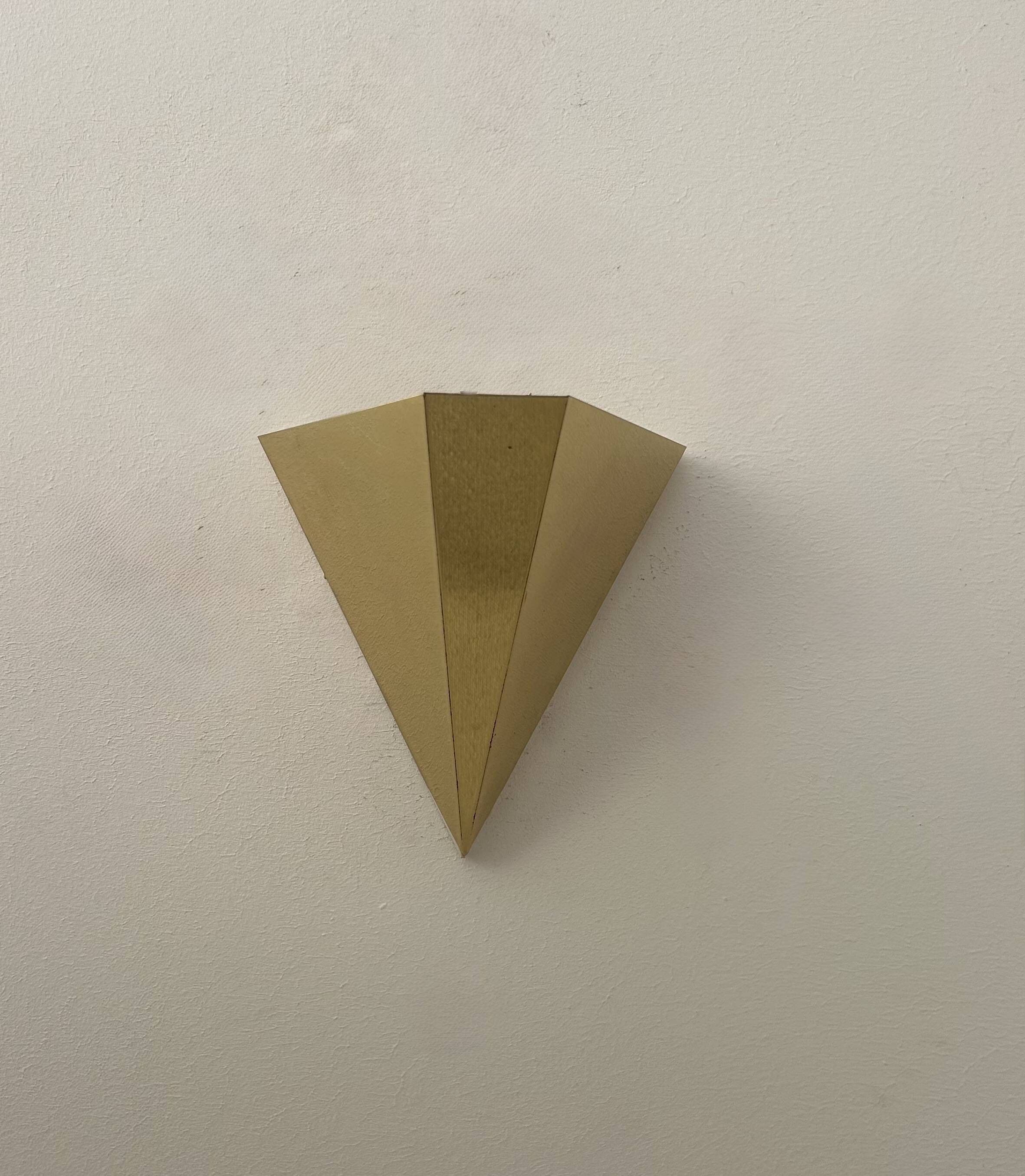 Paire d’appliques vintage géométriques, Laiton, France 1970