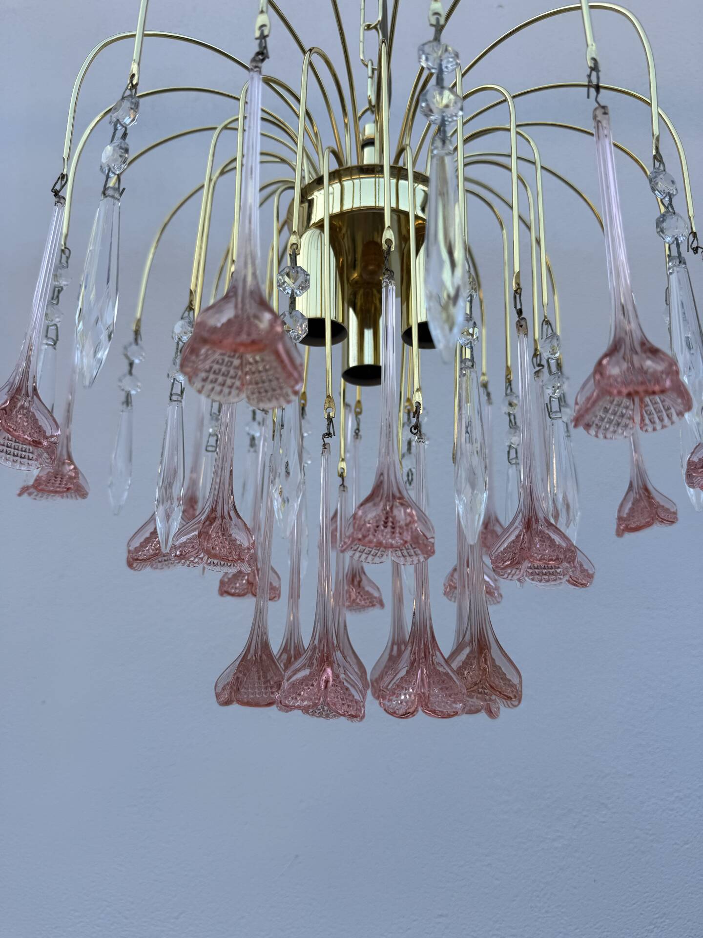 Lustrous rose Murano glass from the 1980s.