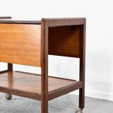 Midcentury Fold Up Drinks Trolley / Hostess In Teak.