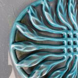 Old flat rest in enamelled cast iron celadon green