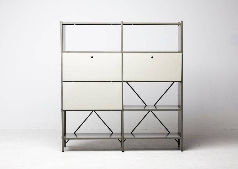 Wim Rietveld Model 663-2 Modular Metal Storage Cabinet for Gispen, 1954