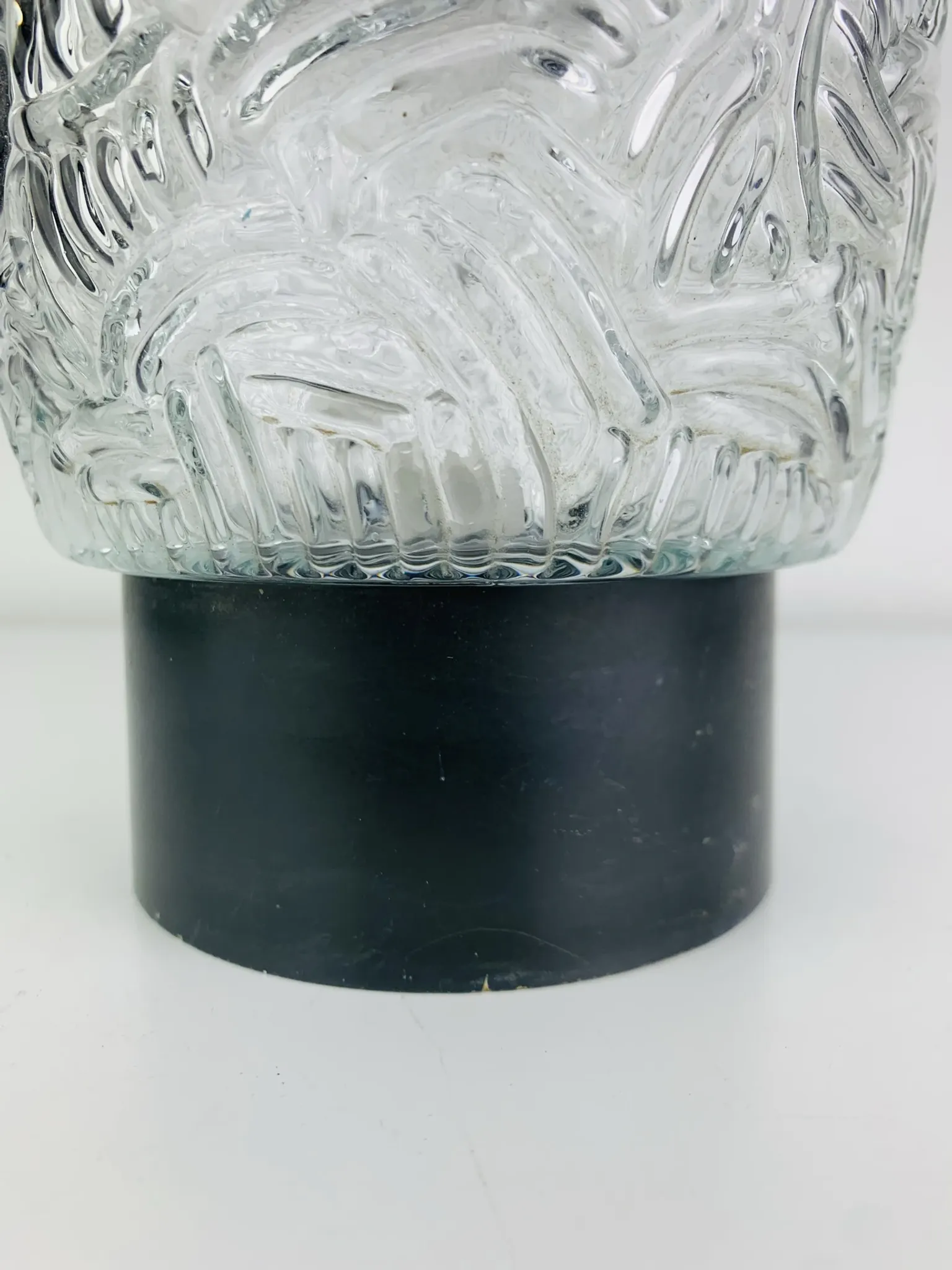 Moulded glass wall light from the 1950s, ceiling light.