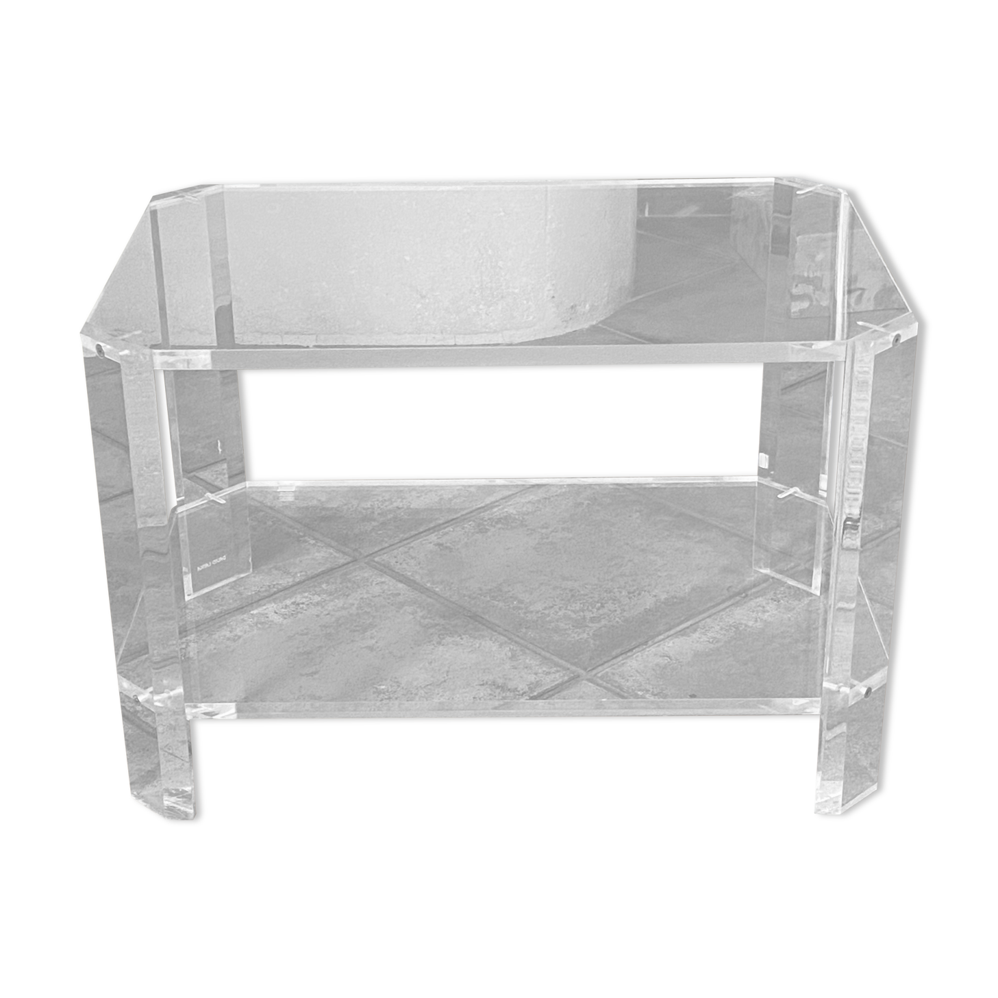 Coffee table David LANGE. 1970. Plexiglass. 60x40.