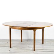 Midcentury Extending Round Teak Table By Nathan. Vintage Modern / Danish St