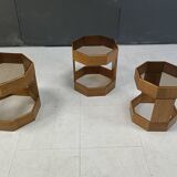 Set of mid century octogonal wooden Italian nesting tables, 1960s