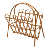 Mid century rattan magazine rack by Jan Kalous for ÚLUV, 1960´s, Czechoslovakia